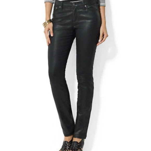 Lauren Ralph Lauren Denim - Lauren Ralph Lauren Coated Skinny Jeans Black 6